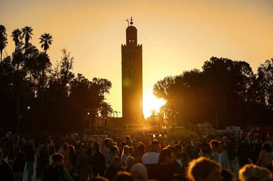 Le minaret de la Koutoubia et les toits de Marrakech